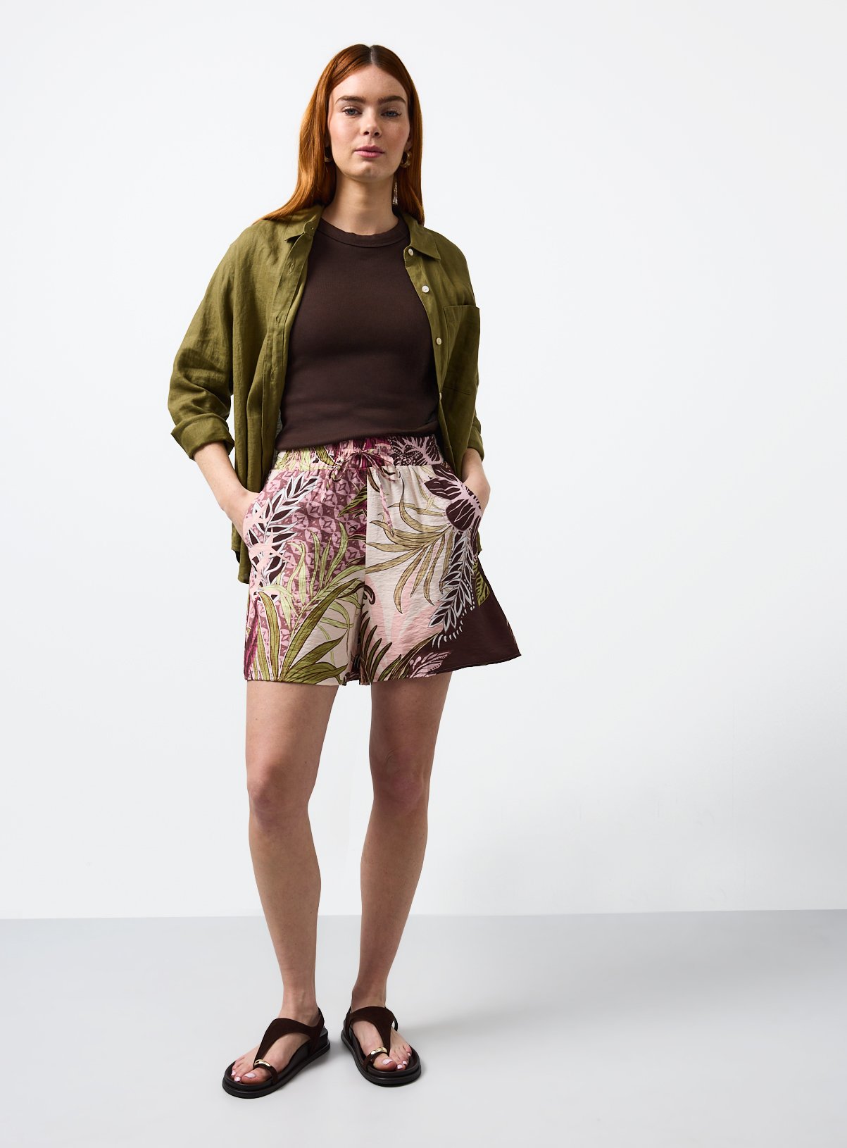 Pink Floral Print Shorts 14 - Image 2 thumbnail